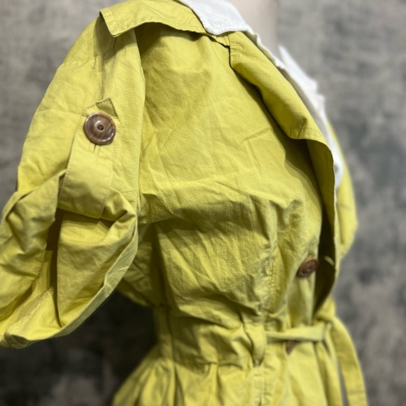 Neon green olive green gorgeous coat jacket dress - Picture 3 of 10